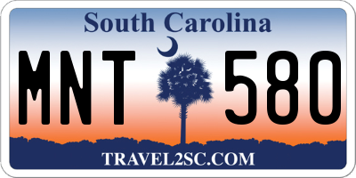 SC license plate MNT580