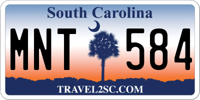 SC license plate MNT584