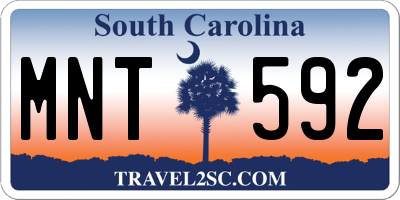 SC license plate MNT592