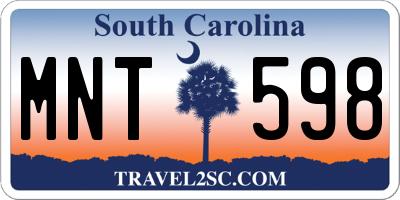 SC license plate MNT598