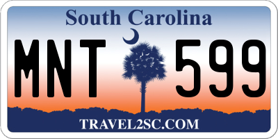 SC license plate MNT599
