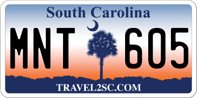 SC license plate MNT605