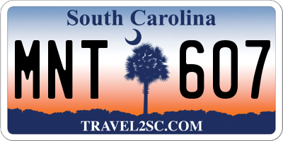 SC license plate MNT607
