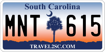 SC license plate MNT615