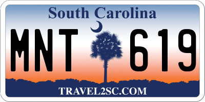 SC license plate MNT619
