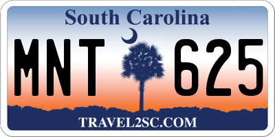 SC license plate MNT625