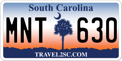 SC license plate MNT630