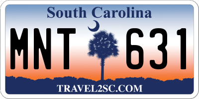 SC license plate MNT631