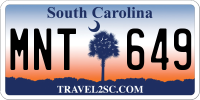 SC license plate MNT649