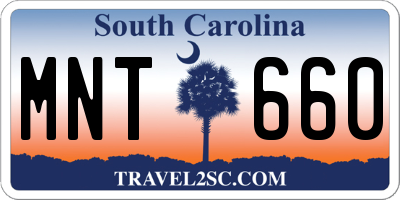 SC license plate MNT660