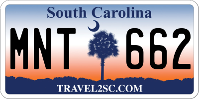SC license plate MNT662