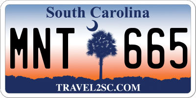 SC license plate MNT665