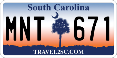 SC license plate MNT671