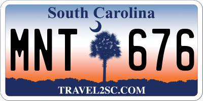 SC license plate MNT676