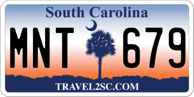 SC license plate MNT679