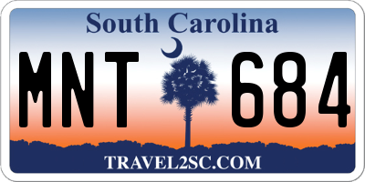 SC license plate MNT684