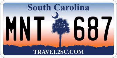 SC license plate MNT687