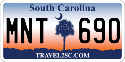 SC license plate MNT690