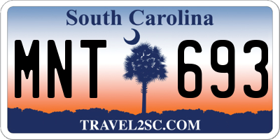 SC license plate MNT693