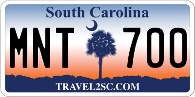 SC license plate MNT700