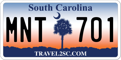 SC license plate MNT701