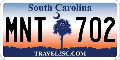 SC license plate MNT702