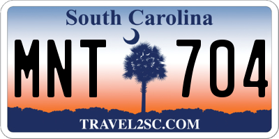 SC license plate MNT704