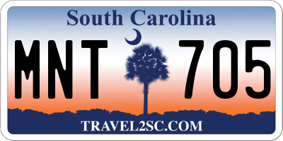 SC license plate MNT705