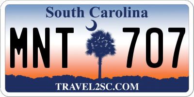 SC license plate MNT707