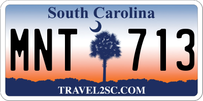 SC license plate MNT713