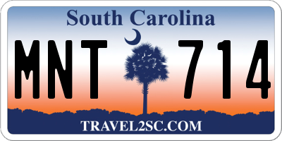 SC license plate MNT714