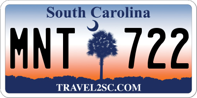 SC license plate MNT722