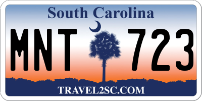 SC license plate MNT723
