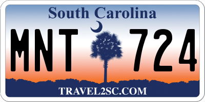 SC license plate MNT724
