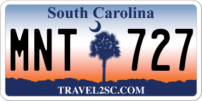 SC license plate MNT727