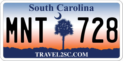 SC license plate MNT728