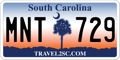 SC license plate MNT729