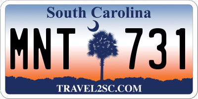 SC license plate MNT731