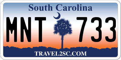 SC license plate MNT733