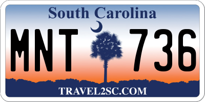 SC license plate MNT736