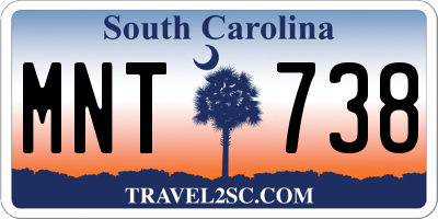 SC license plate MNT738