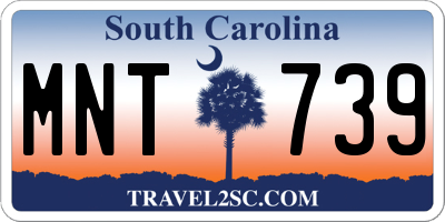 SC license plate MNT739