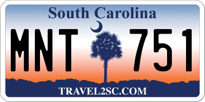 SC license plate MNT751