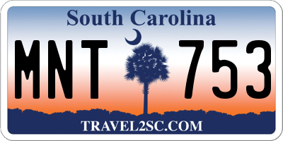 SC license plate MNT753