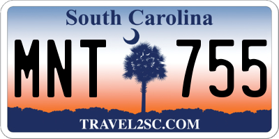 SC license plate MNT755