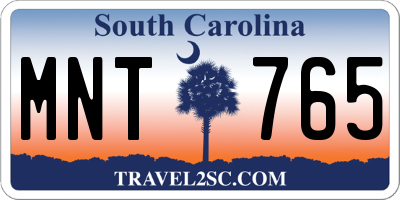 SC license plate MNT765