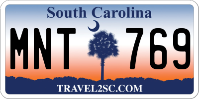 SC license plate MNT769
