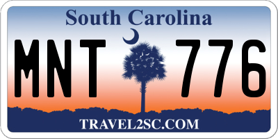 SC license plate MNT776
