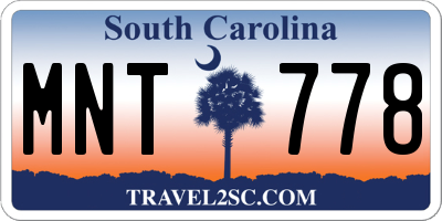 SC license plate MNT778