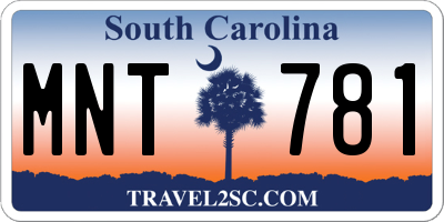 SC license plate MNT781